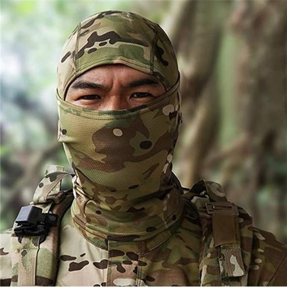Military Camo Face Mask Bandana Balaclava Hood Headwear for Men Women Tactical - Picture 6 of 6